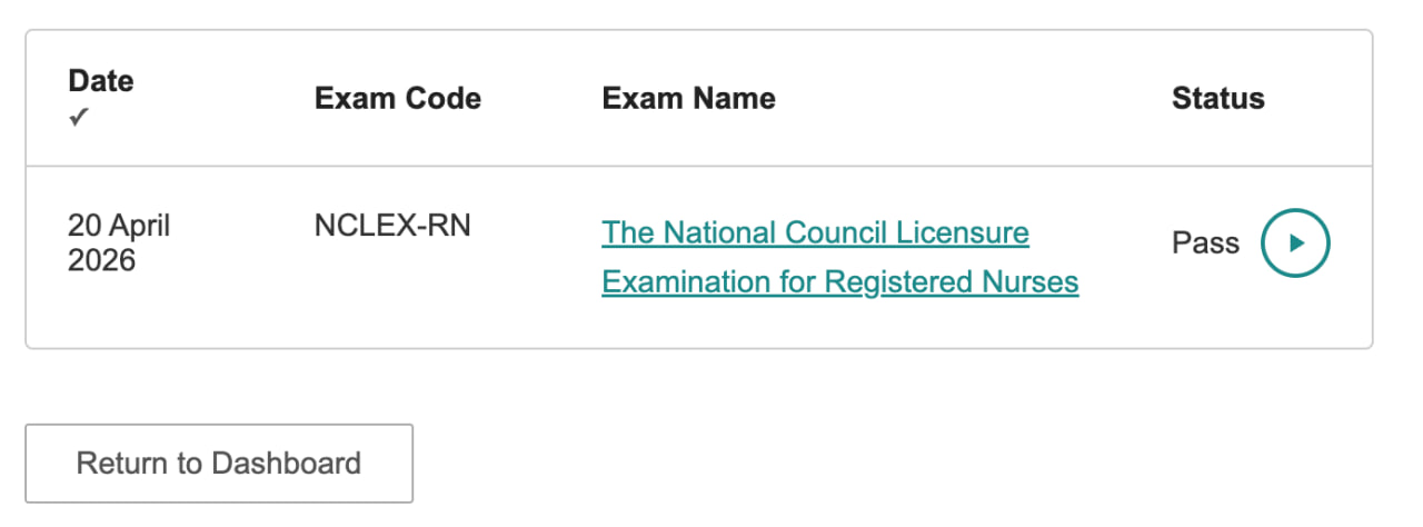 Isabella T. NCLEX-RN pass result screenshot