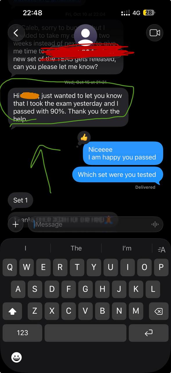 Student passed with 90%